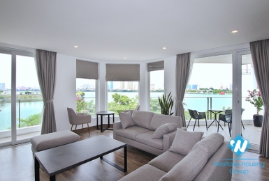 Lake view apartment with 3 bedrooms for rent on To Ngoc Van st, Tay Ho District 